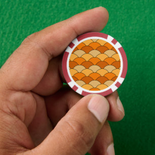 Lot De Jeton De Poker Écailés de dragon, éventails, vagues, Seigaiha, or