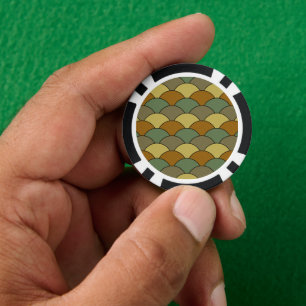 Lot De Jeton De Poker Écailles de dragon, éventails, vagues, Seigaiha, c