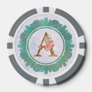 Lot De Jeton De Poker Élégant Monogramme Lettres initiales avec Mandala