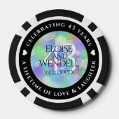 Lot De Jeton De Poker Élégante 43ème anniversaire du Mariage Opal (Verso)