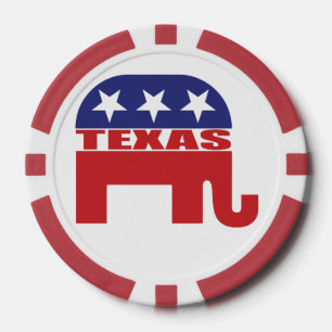 Lot De Jeton De Poker Éléphant de républicain du Texas