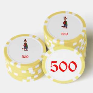Lot De Jeton De Poker Elf At Attention jaune 500 puce de poker rayé