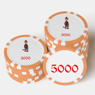 Lot De Jeton De Poker Elf At Attention orange 5000 puce de poker rayé