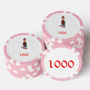 Lot De Jeton De Poker Elf At Attention rose 1000 puce de poker rayé