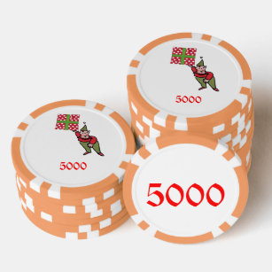 Lot De Jeton De Poker Elf w Polka Dot Cadeau orange 5000 bande puce de p