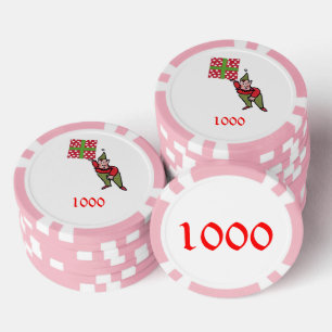 Lot De Jeton De Poker Elf w Polka Dot Cadeau rose 1000 puce de poker ray