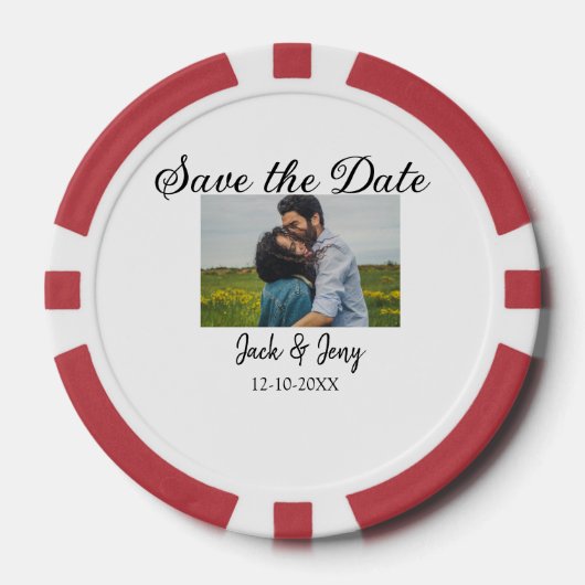Lot De Jeton De Poker enregistrer la date simple minimum ajouter le nom (Recto)