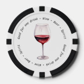 Lot De Jeton De Poker Entreprise Événement QR Code Billet vin rouge (Recto)
