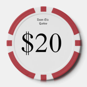 Lot De Jeton De Poker Équipe Six (Funny Casino Money) $20 Casino Coin