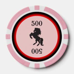 Lot De Jeton De Poker Étalon noir sur le rose