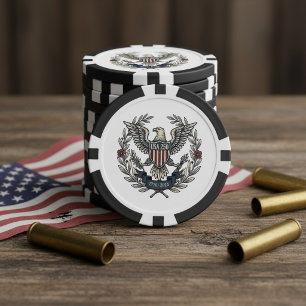 Lot De Jeton De Poker États-Unis 250 Aigle patriotique motif héritage ID
