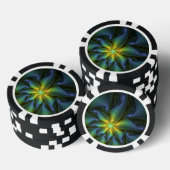 Lot De Jeton De Poker Etoile Abstraite, Bleu brillant Vert Or Fractal Ar (Empiler)