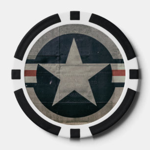 Lot De Jeton De Poker Étoile vintage de corps d'air de 2ÈME GUERRE