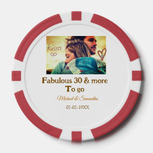 Lot De Jeton De Poker Fabulux 30 ans anniversaire ajouter nom photo date