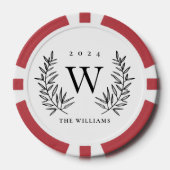 Lot De Jeton De Poker Famille photo Monogramme moderne (Recto)