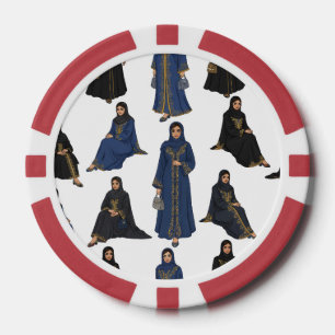 Lot De Jeton De Poker Femmes saoudiennes en abayas colorés