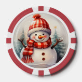 Lot De Jeton De Poker Festif Christmas snowman ajouter un texte (Recto)