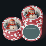 Lot De Jeton De Poker Festif Christmas snowman ajouter un texte<br><div class="desc">Festin bonhomme de neige ajouter texte Poker Chips</div>