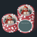Lot De Jeton De Poker Festif Christmas snowman ajouter un texte<br><div class="desc">Festin bonhomme de neige ajouter texte Poker Chips</div>