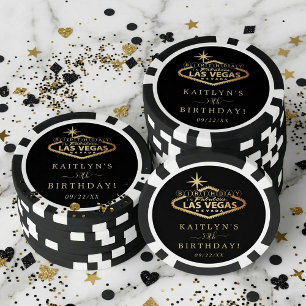 Lot De Jeton De Poker Fête d'anniversaire élégante à Las Vegas