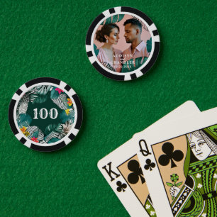 Lot De Jeton De Poker Feuilles de jungle géantes de Monstera pour photo