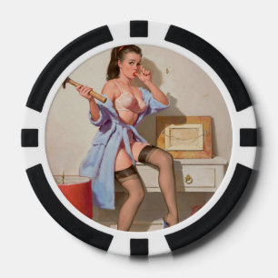 Lot De Jeton De Poker Fille de pin-up d'ongle mauvais
