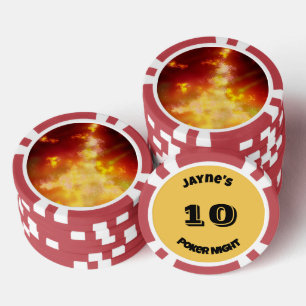 Lot De Jeton De Poker Flame de nom personnalisé