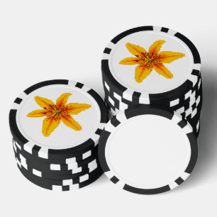 Lot De Jeton De Poker Fleur de lys jaune pixelisée