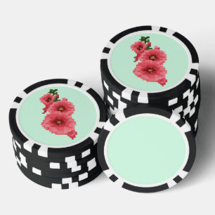 Lot De Jeton De Poker Fleur de Rose Trémelle Pixelisée