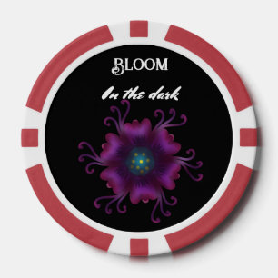 Lot De Jeton De Poker Fleur violette gothique botanique florale sombre