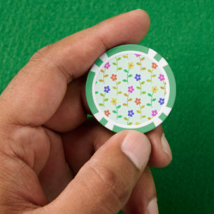 Lot De Jeton De Poker Fleurs colorées, Motif Floral, Verdure, Boho