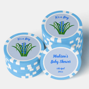 Lot De Jeton De Poker Fleurs de Jacinthe Baby Boy Shower de Printemps
