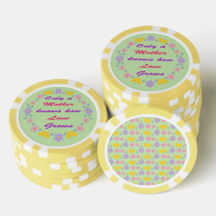 Lot De Jeton De Poker Fleurs et papillons de la Fête des mères