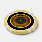 Lot De Jeton De Poker Frame stylisé Damask 5 Monogrammes Jaune Poker Chi (Simple)