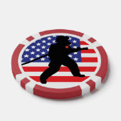 Lot De Jeton De Poker Frappe de pompier héroïque Drapeau Conception du t (Simple)