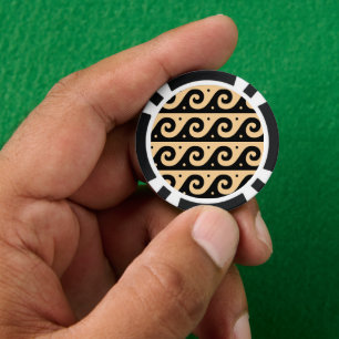 Lot De Jeton De Poker Fret grec, Motif d'onde méditerranéen, Brown