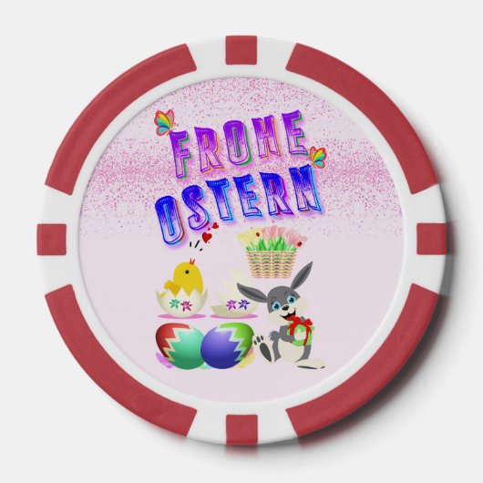 Lot De Jeton De Poker Frohe Ostern (Recto)