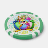 Lot De Jeton De Poker Funny Bunny biting an Easter Egg (Simple)
