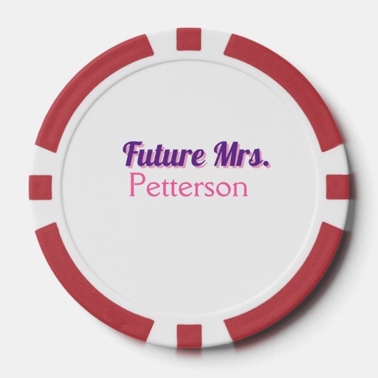 Lot De Jeton De Poker Future Mme ajouter nomnommariée enterrement de vie (Recto)