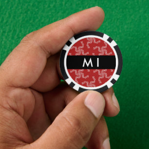 Lot De Jeton De Poker Garland de Noël, Rouge, Votre nom, Personnaliser