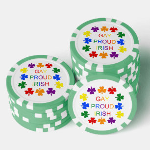 Lot De Jeton De Poker Gay Fier Irlandais LGBT Rainbow Shamrocks