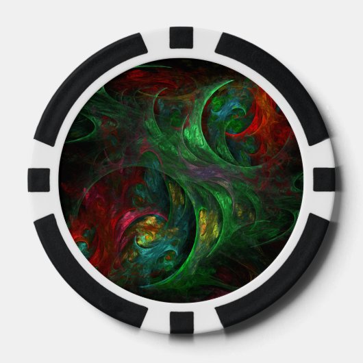 Lot De Jeton De Poker Genesis Green Art Abstrait (Recto)