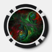 Lot De Jeton De Poker Genesis Green Art Abstrait (Verso)