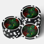 Lot De Jeton De Poker Genesis Green Art Abstrait (Empiler)
