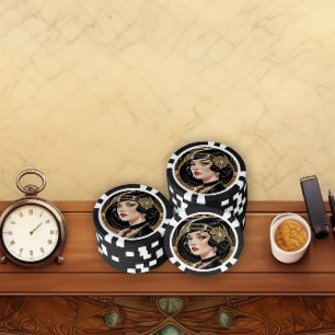 Lot De Jeton De Poker Glamour du Gatsby doré