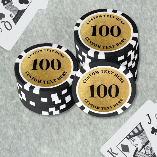 Lot De Jeton De Poker Gold 100 Numbered
