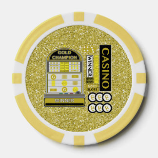 Lot De Jeton De Poker Gold Champion Slots Casino Faux Parties scintillan