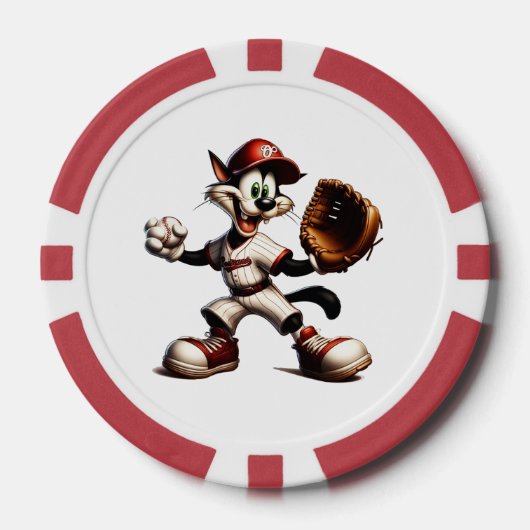 Lot De Jeton De Poker Goofy Cat Baseball Pitcher Monte (Recto)
