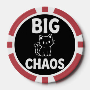 Lot De Jeton De Poker Grand Chat du Chaos Joli Chat Noir Amateur de