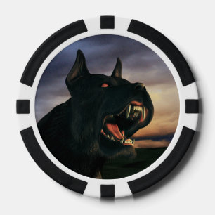 Lot De Jeton De Poker Grand chien noir